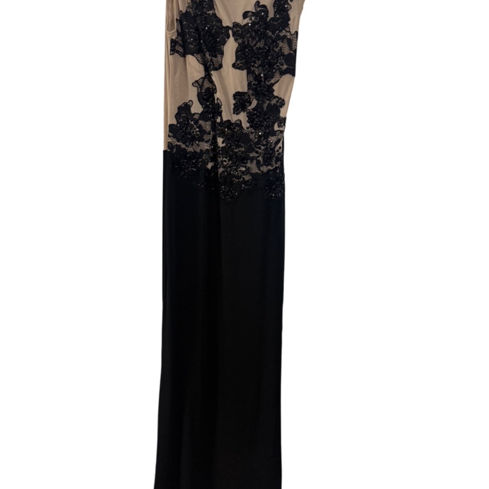 Caribbean Queen One Shoulder Black and Cream Dress